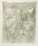 Artist: BOYD, Arthur | Title: Quarter moon with tree and two portraits. | Date: (1962-63) | Technique: etching and drypoint, printed in black ink, from one plate | Copyright: Reproduced with permission of Bundanon Trust
