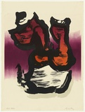 Artist: KING, Grahame | Title: Motif IV | Date: 1975 | Technique: lithograph, printed in colour, from four stones [or plates]