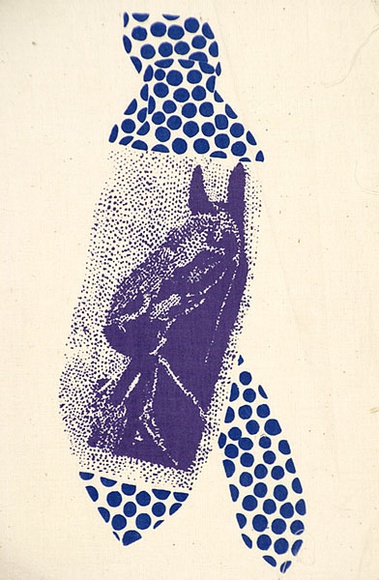 Artist: b'Clutterbuck, Bob.' | Title: b'Horse tie: from the portfolio Rare birds with sticky wings.' | Date: c.1978 | Technique: b'screenprint, printed in colour, from multiple stencils' Artist: b'Clutterbuck, Bob.' | Title: b'Horse tie: from the portfolio Rare birds with sticky wings.' | Date: c.1978 | Technique: b'screenprint, printed in colour, from multiple stencils'
