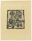 Artist: HANRAHAN, Barbara | Title: Tigers | Date: 1962 | Technique: linocut, printed in black ink, from one block