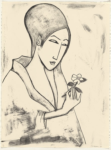 Artist: b'Dickerson, Robert.' | Title: b'Yukio.' | Date: 1990 | Technique: b'lithograph, printed in black ink, from one stone' Artist: b'Dickerson, Robert.' | Title: b'Yukio.' | Date: 1990 | Technique: b'lithograph, printed in black ink, from one stone'