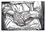 Artist: ZOFREA, Salvatore | Title: My mother's hands | Date: 1994-1999 | Technique: woodcut, printed in black ink, from an Indonesian jelutong woodblock | Copyright: © Salvatore Zofrea, 1994-1999