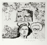 Artist: b'COLEING, Tony' | Title: b'Just the few of us.' | Date: 1983 | Technique: b'hardground etching and aquatint, printed in black ink, from one plate'
