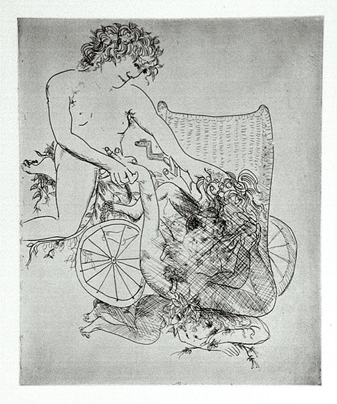 Artist: b'BOYD, Arthur' | Title: b'The monster.' | Date: 1970 | Technique: b'etching, printed in black ink, from one plate' | Copyright: b'Reproduced with permission of Bundanon Trust' Artist: b'BOYD, Arthur' | Title: b'The monster.' | Date: 1970 | Technique: b'etching, printed in black ink, from one plate' | Copyright: b'Reproduced with permission of Bundanon Trust'