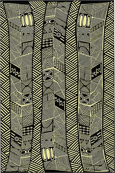 Artist: b'Kantilla, Osmond.' | Title: b'Wrapping paper: Pumpuni' | Date: 1986 | Technique: b'screenprint, printed in colour, from three stencils' Artist: b'Kantilla, Osmond.' | Title: b'Wrapping paper: Pumpuni' | Date: 1986 | Technique: b'screenprint, printed in colour, from three stencils'