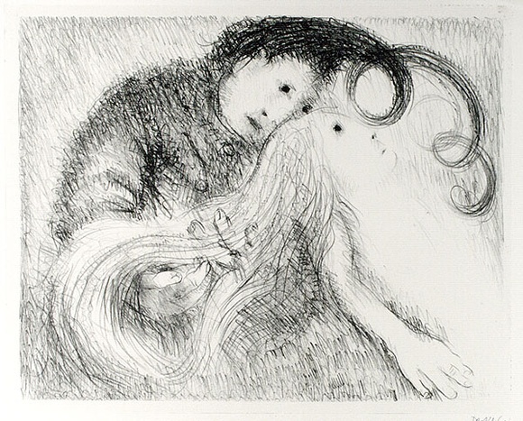 Artist: b'BOYD, Arthur' | Title: bSt Francis holding St Clare's hair. | Date: (1965) | Technique: b'lithograph, printed in black ink, from one plate' | Copyright: b'Reproduced with permission of Bundanon Trust' Artist: b'BOYD, Arthur' | Title: bSt Francis holding St Clare's hair. | Date: (1965) | Technique: b'lithograph, printed in black ink, from one plate' | Copyright: b'Reproduced with permission of Bundanon Trust'