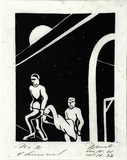 Artist: Haefliger, Paul. | Title: Illustration for Oscar Wilde, Ballad of Reading Goal | Date: 1931-32 | Technique: linocut, printed in black ink, from one block