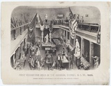 Artist: b'Degotardi, John.' | Title: b'First exhibition held in the museum, Sydney, N.S.W.1855.' | Date: 1855 | Technique: b'lithograph, printed in black ink, from one stone'