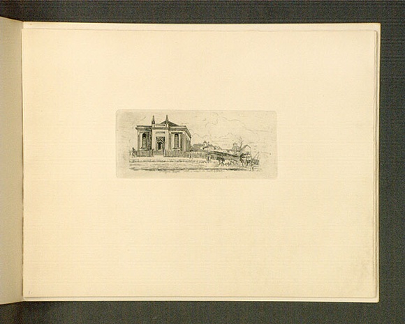 Artist: b'Jones, Henry Gilbert.' | Title: b'Wesleyan Chapel, with a view in Queen Street.' | Date: 1841-45 | Technique: b'etching, printed in black ink, from one copper/plate' Artist: b'Jones, Henry Gilbert.' | Title: b'Wesleyan Chapel, with a view in Queen Street.' | Date: 1841-45 | Technique: b'etching, printed in black ink, from one copper/plate'