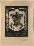 Artist: FEINT, Adrian | Title: Bookplate: H R H Edward Prince of Wales. | Date: (1934) | Technique: wood-engraving, printed in black ink, from one block | Copyright: Courtesy the Estate of Adrian Feint