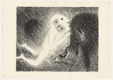 Artist: BOYD, Arthur | Title: St Francis kissing the Wolf of Gubbio. | Date: (1965) | Technique: lithograph, printed in black ink, from one plate | Copyright: This work appears on screen courtesy of Bundanon Trust