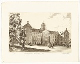 Artist: b'PLATT, Austin' | Title: b'St Josephs College, Hunters Hill' | Date: 1938 | Technique: b'etching, printed in black ink, from one plate'
