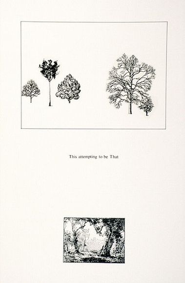 Artist: b'Tillers, Imants.' | Title: b'This attempting to be that [9]' | Date: 1980 | Technique: b'rubber stamp; collage of decal letters and images' | Copyright: b'Courtesy of the artist'