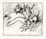 Artist: BOYD, Arthur | Title: Broken nude and flying figure. | Date: (1962-63) | Technique: etching, printed in black ink, from one plate | Copyright: Reproduced with permission of Bundanon Trust