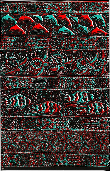 Artist: b'Alder, Alison.' | Title: b'Wrapping paper: Marine life' | Date: 1986 | Technique: b'screenprint, printed in colour, from three stencils' Artist: b'Alder, Alison.' | Title: b'Wrapping paper: Marine life' | Date: 1986 | Technique: b'screenprint, printed in colour, from three stencils'