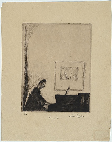 Artist: b'SHIRLOW, John' | Title: b'Andante.' | Date: 1923 | Technique: b'drypoint, printed in black ink, from one copper plate' Artist: b'SHIRLOW, John' | Title: b'Andante.' | Date: 1923 | Technique: b'drypoint, printed in black ink, from one copper plate'