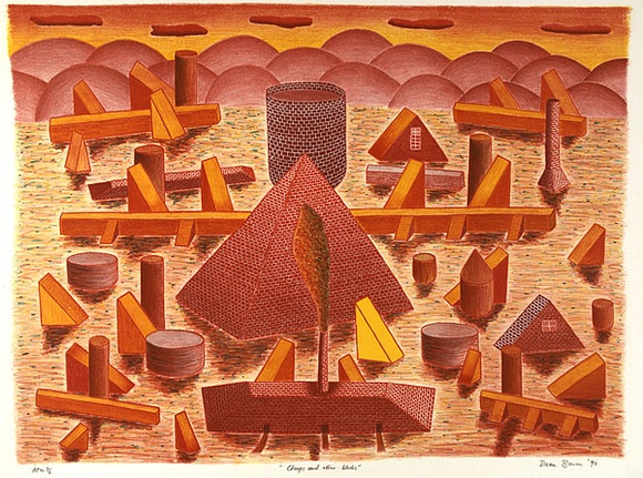 Artist: b'Bowen, Dean.' | Title: b'Cheops and other blocks' | Date: 1990 | Technique: b'lithograph, printed in colour, from multiple stones' Artist: b'Bowen, Dean.' | Title: b'Cheops and other blocks' | Date: 1990 | Technique: b'lithograph, printed in colour, from multiple stones'