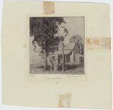 Artist: b'Leason, Percy.' | Title: b'The butcher.' | Date: c.1915 | Technique: b'etching and drypoint, printed in black ink with plate-tone, from one plate' | Copyright: b'Permission granted in memory of Percy Leason'