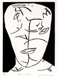 Artist: Burgess, Jeff. | Title: Human head. | Date: 1982 | Technique: linocut, printed in black ink, from one block