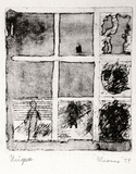 Artist: b'Shearer, Mitzi.' | Title: b'See through a window darkly' | Date: 1979 | Technique: b'etching and aquatint, printed in black ink, from one plate'