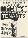 Artist: Gee, Angela. | Title: Fight for Tenants Girls Rule O.K.-. | Date: 1981 | Technique: screenprint, printed in black ink, from one stencil | Copyright: Courtesy of Angela Gee