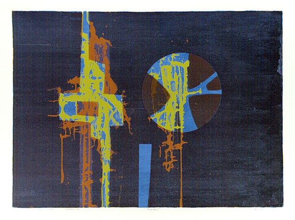 Artist: b'WICKS, Arthur' | Title: b'Signal I' | Date: 1966 | Technique: b'screenprint, printed in colour, from multiple stencils' Artist: b'WICKS, Arthur' | Title: b'Signal I' | Date: 1966 | Technique: b'screenprint, printed in colour, from multiple stencils'