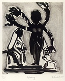 Artist: b'Fransella, Graham.' | Title: b'Waving'. | Date: 1981 | Technique: b'aquatint, burnished aquatint and burnishing, printed in black ink, from one plate' | Copyright: b'Courtesy of the artist'