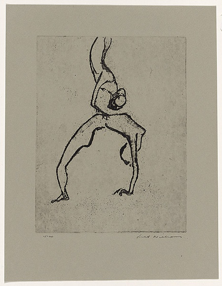 Artist: b'WILLIAMS, Fred' | Title: b'Tumblers. Number 2' | Date: 1967 | Technique: b'etching, deep etching, flat biting and mezzotint, printed in black ink, from one zinc plate' | Copyright: b'\xc2\xa9 Fred Williams Estate' Artist: b'WILLIAMS, Fred' | Title: b'Tumblers. Number 2' | Date: 1967 | Technique: b'etching, deep etching, flat biting and mezzotint, printed in black ink, from one zinc plate' | Copyright: b'\xc2\xa9 Fred Williams Estate'
