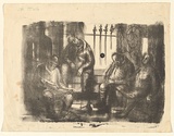 Artist: Dawson, Janet. | Title: Figure group. | Date: (1956) | Technique: lithograph, printed in black ink, from one stone | Copyright: © Janet Dawson. Licensed by VISCOPY, Australia