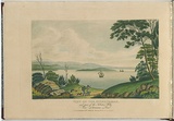 Artist: b'Lycett, Joseph.' | Title: bView on the River Tamar, and part of the Asbeston Hills, Van Diemen's Land. | Date: 1825 | Technique: b'aquatint, etchinhg, hand-coloured'