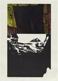 Artist: MEYER, Bill | Title: Black drapes, golden hills. | Date: 1981 | Technique: screenprint, printed in five colours, from multiple screens (includes CYMK, colour seperated indirect photo-screens, hand drawn stencils) | Copyright: © Bill Meyer