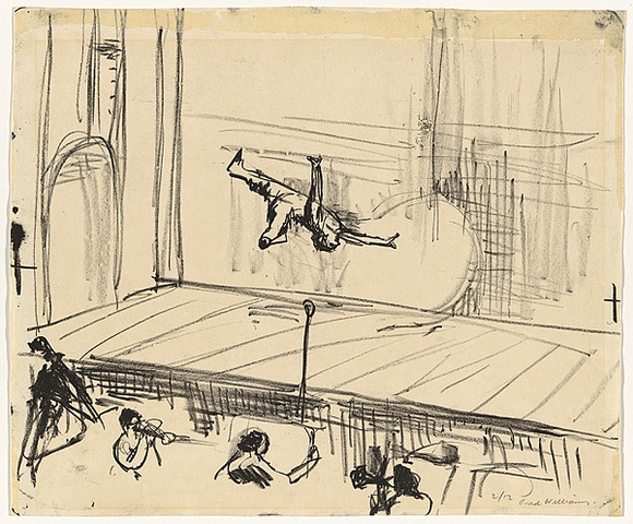 Title: Tumbler, music hall | Date: 1958 | Technique: lithograph, printed in black ink, from one stone