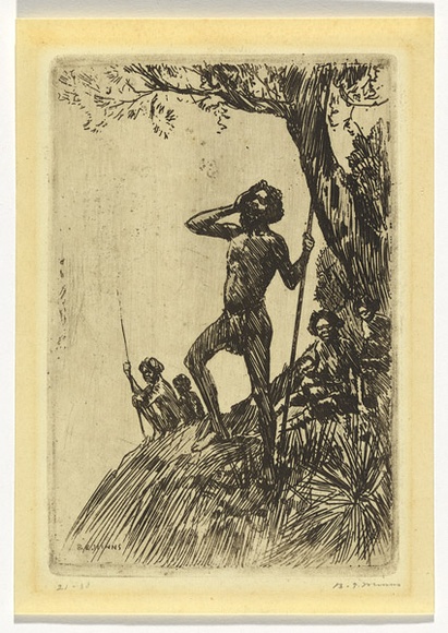 Artist: b'Minns, B.E.' | Title: bCoo'ee | Date: c.1926 | Technique: b'drypoint, printed in black ink, from one plate' Artist: b'Minns, B.E.' | Title: bCoo'ee | Date: c.1926 | Technique: b'drypoint, printed in black ink, from one plate'