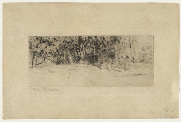 Artist: b'Roberts, Tom.' | Title: bRing O'Roses. | Date: c.1893 | Technique: b'etching, printed in black ink with plate-tone, from one plate'