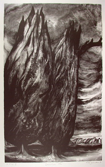 Artist: b'Johnstone, Ruth.' | Title: b'Somewhere else' | Date: 1986 | Technique: b'lithograph, printed in black ink, from one stone' Artist: b'Johnstone, Ruth.' | Title: b'Somewhere else' | Date: 1986 | Technique: b'lithograph, printed in black ink, from one stone'