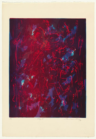 Artist: b'King, Grahame.' | Title: b'Jazz II' | Date: 1979 | Technique: b'lithograph, printed in colour, from three stones [or plates]'