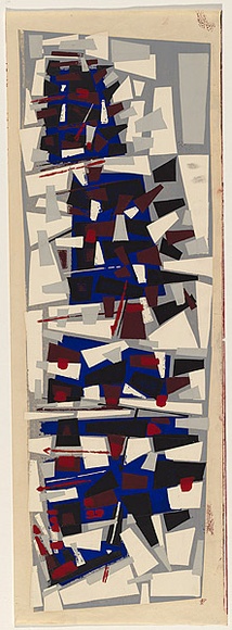 Title: not titled [layered quadrilateral shapes, mainly in grey, white, blue and black] | Date: 1960s | Technique: screenprint, printed in colour, from seven stencils