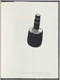 Artist: White, Robin. | Title: Not titled (a mallet for softening pandanus ). | Date: 1985 | Technique: woodcut, printed in black ink, from one block