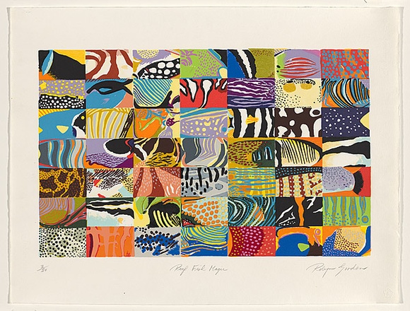Artist: b'Gordon, Robyn.' | Title: b'Reef fish magic' | Date: 1993 | Technique: b'screenprint, printed in colour, from multiple stencils'
