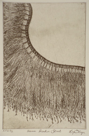 Artist: b'Thorpe, Lyn.' | Title: b'Emu feather skirt' | Date: 1999, April | Technique: b'etching, printed in black ink, from one plate'