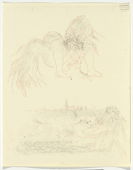Artist: b'BOYD, Arthur' | Title: b'Flying figure and landscape.' | Date: 1960-70 | Technique: b'transfer drawing' | Copyright: b'Reproduced with permission of Bundanon Trust' Artist: b'BOYD, Arthur' | Title: b'Flying figure and landscape.' | Date: 1960-70 | Technique: b'transfer drawing' | Copyright: b'Reproduced with permission of Bundanon Trust'