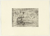 Artist: PARR, Mike | Title: Gun into vanishing point 23 | Date: 1988-89 | Technique: drypoint and foul biting, printed in black ink, from one copper plate