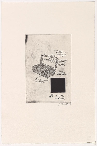 Artist: b'Bennett, Gordon.' | Title: b'[Memory]' | Date: 1993 | Technique: b'soft-ground etching, rpinted in black ink, from one plate' | Copyright: b'\xc2\xa9 Gordon Bennett, Licensed by VISCOPY, Australia'