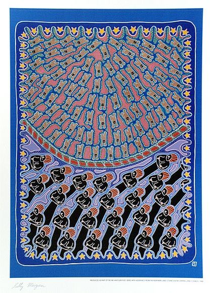 Artist: b'Morgan, Sally.' | Title: b'not titled' | Date: 1988 | Technique: b'screenprint, printed in colour, from process colour, plates plus black' Artist: b'Morgan, Sally.' | Title: b'not titled' | Date: 1988 | Technique: b'screenprint, printed in colour, from process colour, plates plus black'