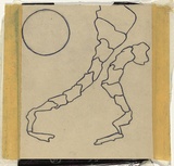 Artist: b'Shearer, Mitzi.' | Title: b'Drawing for linoblock from The giants are coming' | Date: 1978 | Technique: b'pencil, blue ballpoint pen'