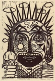 Artist: Klein, Deborah. | Title: Luna Park face | Date: 1996 | Technique: linocut, printed in black ink, from one block