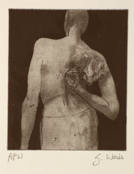 Artist: b'Weiss, Gali' | Title: b'Scratch' | Date: 1996, October | Technique: b'etching and aquatint, printed in black ink, from one plate'