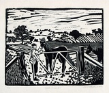 Artist: b'Shepherd, Elise.' | Title: b'Good friends' | Date: 1985 | Technique: b'linocut, printed in green ink, from one block'