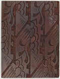 Artist: Rees, Ann Gillmore. | Title: Fabric design (abstract) | Date: c.1942 | Technique: engraved woodblock