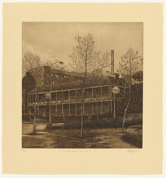 Artist: b'GRIFFITH, Pamela' | Title: b'The restored Mint' | Date: 1982 | Technique: b'hard ground, aquatint, spray resist, burnishing, on one zinc' | Copyright: b'\xc2\xa9 Pamela Griffith' Artist: b'GRIFFITH, Pamela' | Title: b'The restored Mint' | Date: 1982 | Technique: b'hard ground, aquatint, spray resist, burnishing, on one zinc' | Copyright: b'\xc2\xa9 Pamela Griffith'
